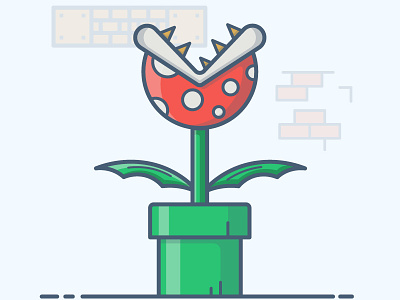 Mario Bros. Piranha plant carnivore conception design flat design graphic design illustration logo luigi mario mario bros mariobros nintendo peach piranha piranha plant plant supernintendo vector videogame videogames