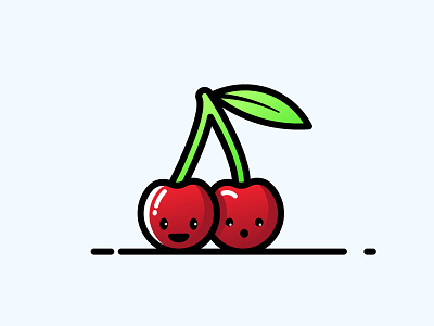 Cherry character cherry conception design flat design food fruit graphic design icon illustration logo logodesign nature sticker stickers vector vegan vegetable