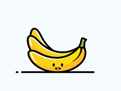 Banana banana character conception design flat design fruit graphic design icon illustration logo smile sticker sticker art stickers toons vector vegan vegetable