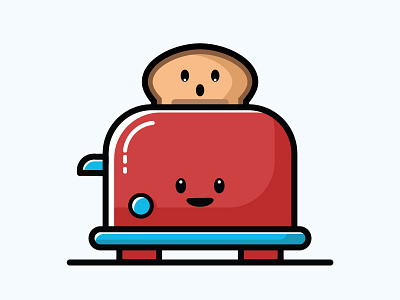 Toaster breakfast collection sticker