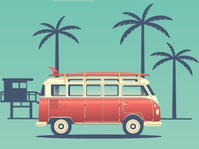 Combi van vintage in the Road trip by KOIOS design on Dribbble