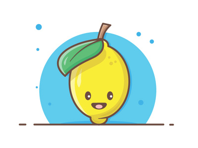 Lemon is back character citron conception design flat design food fruit fun art graphic design icon illustration lemon lemonade limonade logo nature smile sticker vector vegan