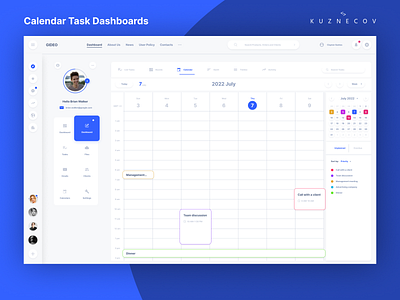 Calendar Task Dashboards calendar dashboards design task ui ui ux ux web