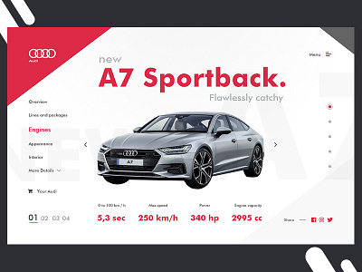 New Audi A7 promo app concept design ui ui ux ux web webdesign website xd