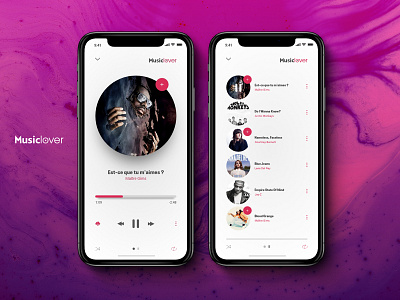 Musiclover. Music player. app concept design logo ui ui ux ux web webdesign xd