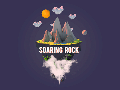 Soaring Rock in Low Poly 3d 3d art cinema 4d design illustration isomatric low poly lowpolyart photoshop render rock