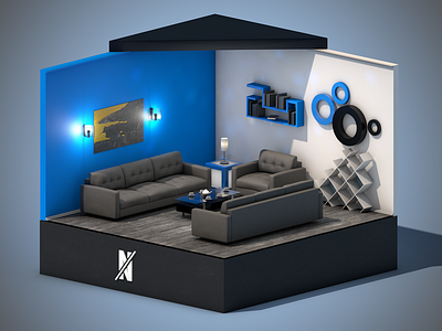 Isometric rest room 3d 3d art c4d interior interior design isometric art isometric design isometry room