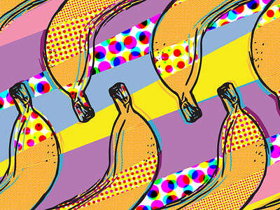 Banana Pop Pattern banana design illustration pattern print scad wrap