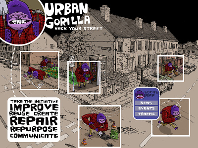 Urban Gorilla comic art graphic novel illustration