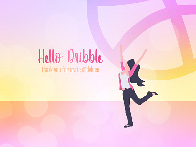 Hello Dribbble artwork coloful debut dribbble first shot hello dribbble illustation invite modern simple vector wallpaper welcome shot