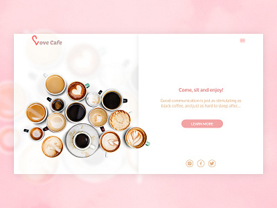 Love Cafe landing page branding cafe coffeeshop coloful design dribbble landingpage modern simple webapp website