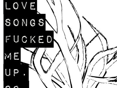 Love songs illustrator impact label text vector