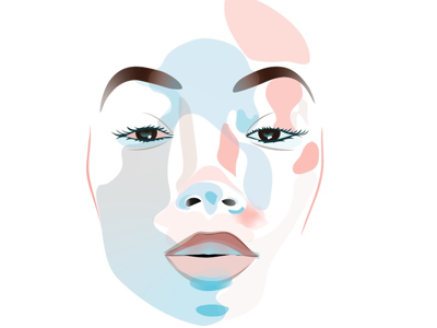 Shapes of a face minimalist portrait