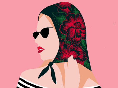 Sassy Girl in a Babushka illustration sassy vector vector art girl