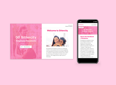 Sittercity Employee Handbook Desktop and Mobile branding design desktop employee handbook mobile mobile design product product design sittercity ui design ux design visual design