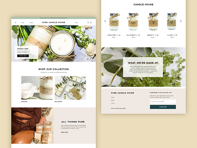 Pure Candle House Homepage branding branding design candle candle company design ecommerce editorial ui ui design ux ux design web wed design