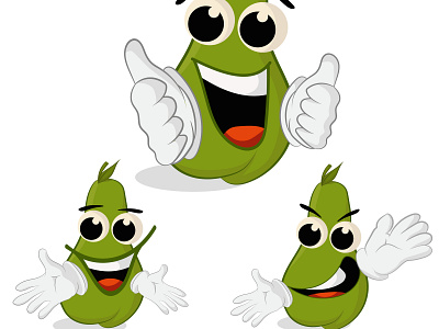 AVOCADO CARTOON CHARACTER EXPRESSION