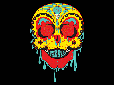 Dia De Los Muertos Skull dayofdead diadelosmuertos halloween icecream illustration skull skullcandy vector