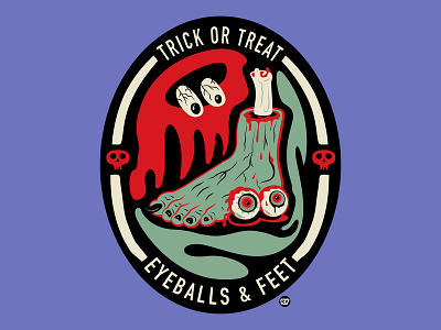 Trick or Treat, Eyeballs and Feet apparel design decapitatedfeet eyeballs graphictee halloween halloween icons holiday card horror illustration logos vector