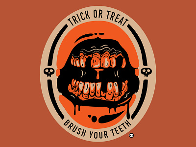 Trick or Treat, Brush Your Teeth dental dentalcare dentures graphictee halloween halloween icons horror logo tshirt art vector