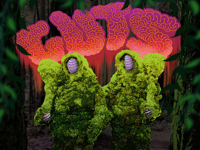 Guts Duo album cover art illustration rock stoner