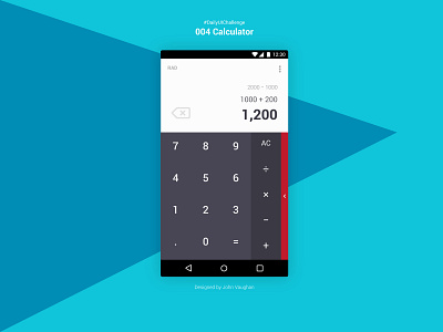 Daily UI Challenge No 4: Calculator