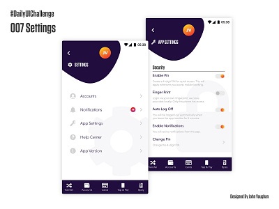 Daily UI Challenge No 7: Settings