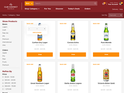 Listings Page b2b beer design listings sales ui ui ux design ux web web deisgn website