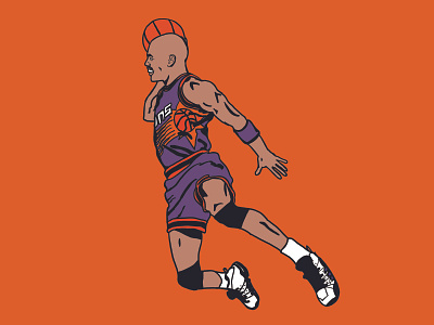 Air Barkley 90s adobe draw basketball charles barkley dunk pose illustration illustrator nba phoenix suns photoshop