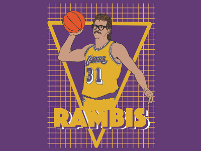 Kurt Rambis 80s adobe illustrator draw design illustration illustrator kurt rambis lakers los angeles lakers nba photoshop showtime