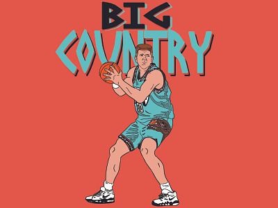 Big Country 90s illustration illustrator nba photoshop procreate