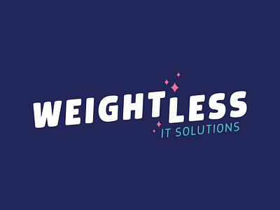 Weightless IT Solutions - Secondary Wordmark adobe illustrator astronaut branding graphic design information technology it logo morl nebraska omaha space star stars typography weightless wordmark