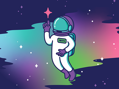 Weightless IT Solutions - Frankie adobe illustrator astronaut branding frankenstein galaxy illustration logo nebraska nebula omaha space stars vector