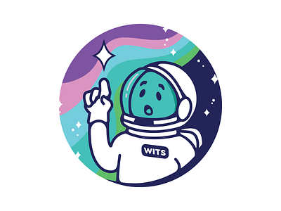 Weightless IT Solutions - Unused concept adobe illustrator astronaut branding hippie illustration logo mascot nebraska omaha rainbow space stars vector