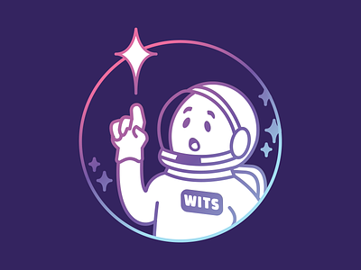 Weightless IT Solutions - Unused Concept 2 adobe illustrator astronaut blue branding gradient graphic design hippie illustration logo nebraska omaha pink purple space stars vector