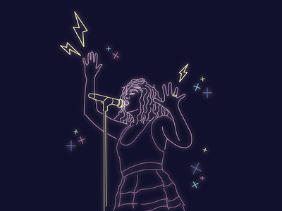 Lorde adobe illustrator design graphic design illustration lightning bolt lilac lorde music musician neon omaha pop pop music purple vector