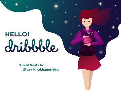 Hello Dribble design flat design illustration vector