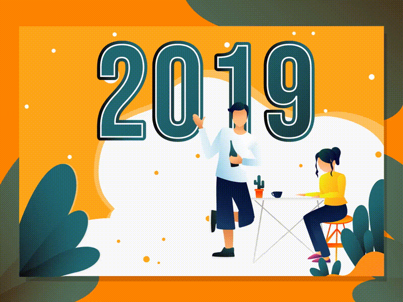 animation gif branding design flat design gradient happy new year illustration ilustration ux vector