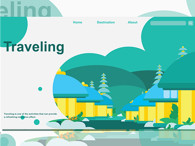 Traveling branding design flat design holiday design homepage house illustration ilustration ui ux vector