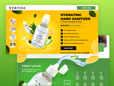 UI UX - Hand Sanitiser E Commerce Page [Covid 19] best ecommerce best website corona covid19 hand sanitizer ui ui design ux website design
