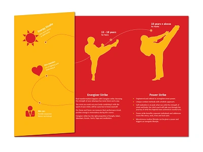 Kickstart brochure creative icon illustration karate leaflet print