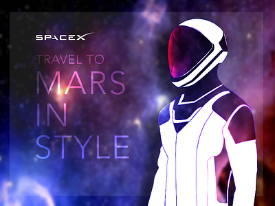 SpaceX Space Suit - Inspiration astronaut elon musk illustration mars space spacex typography. vector