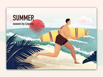 Summer illustration seasons