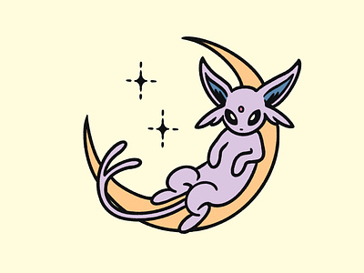 a sleepy espeon design illustration pokemon procreate toronto