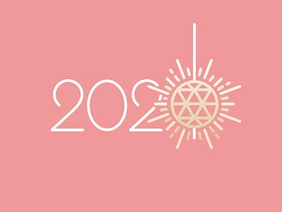 Happy New Year! 2020 ball drop icon new years typography