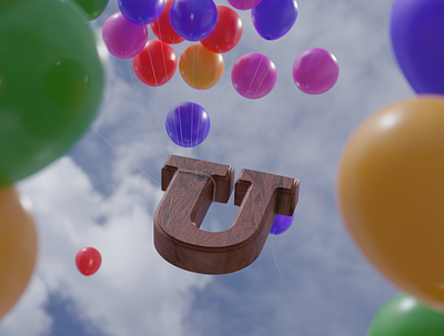 "U" for Up - #36daysoftype 3d 3d model blender design graphic design rendering