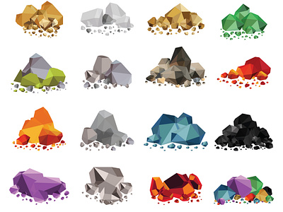 Collection of color rocks