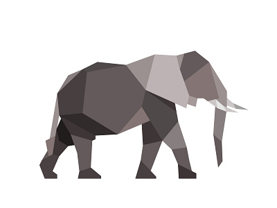 Abstract Geometric Elephant Vector Image