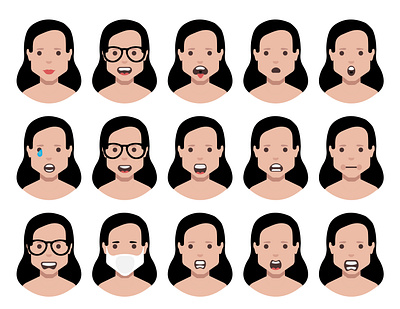 Avatar with facial expressions, different style avatar design avatar icons coronavirus different style face masc facial expressions