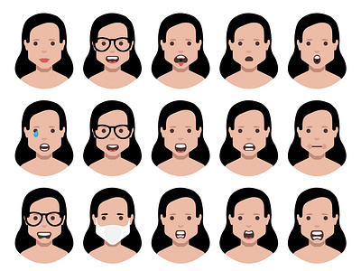 Avatar with  facial expressions, different style